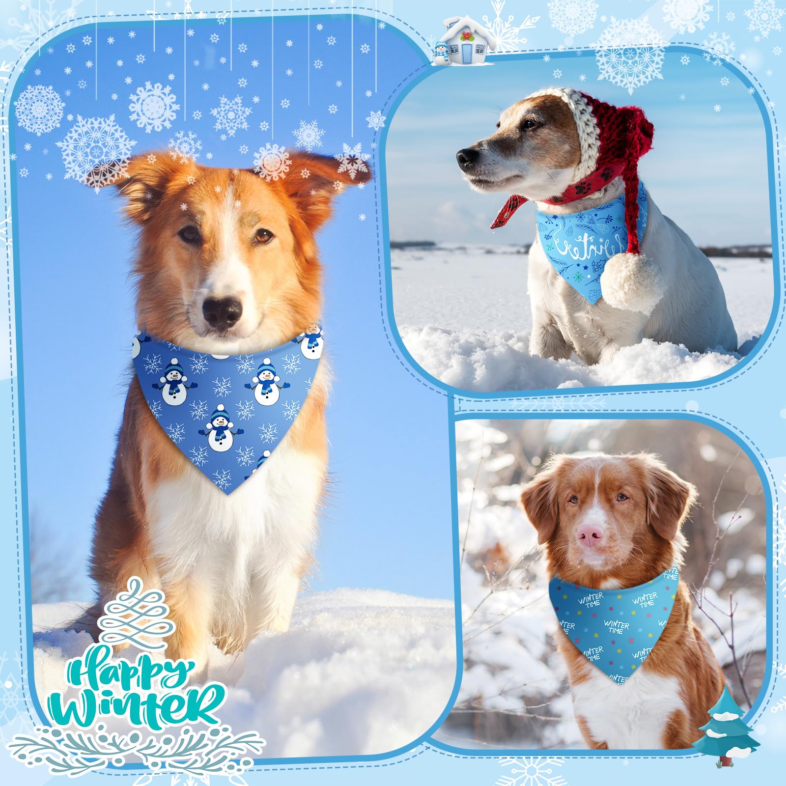 Preboun winter dog bandana care and wash-friendly option.