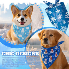 Preboun winter dog bandana snowman print ideal for holiday outfits