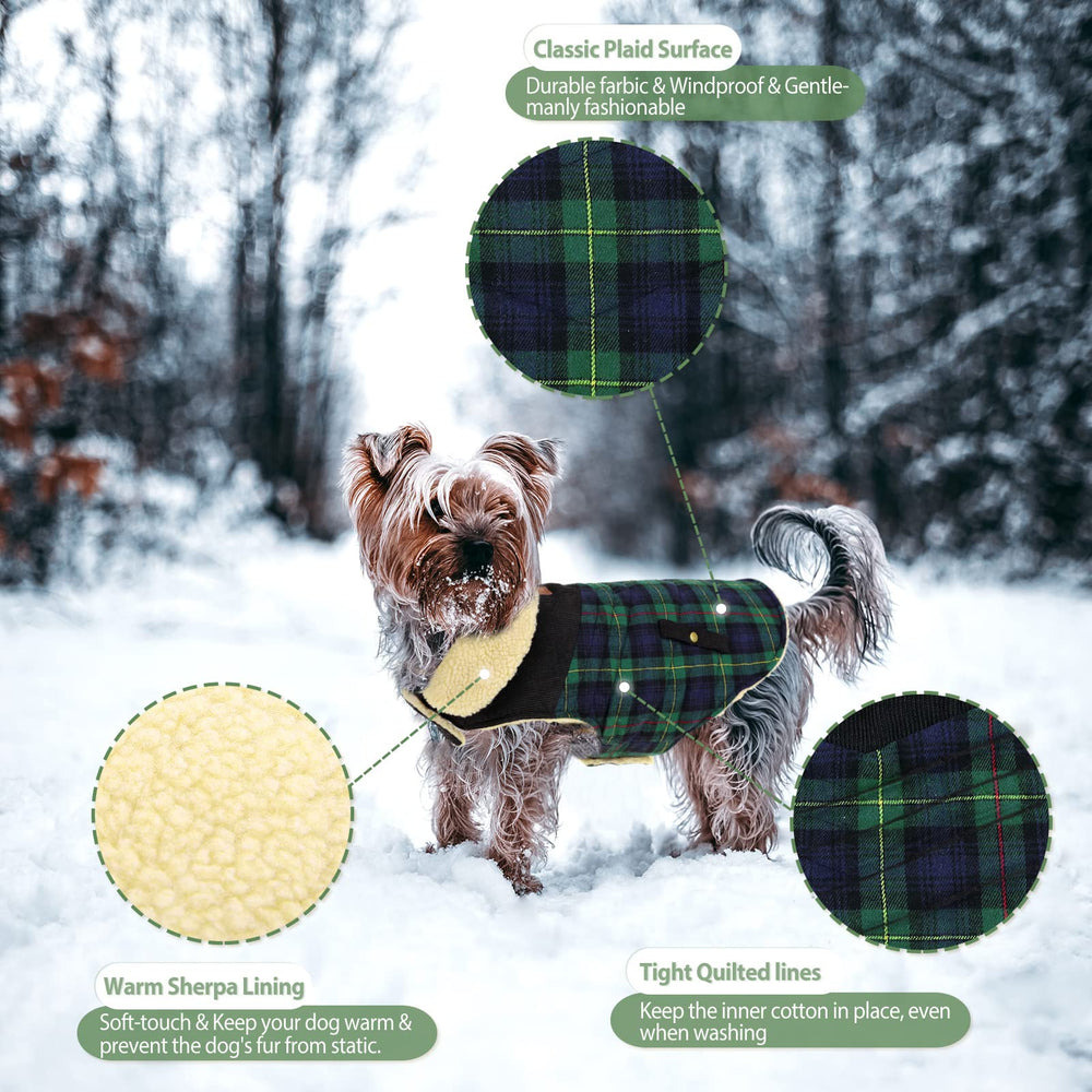 Preferhouse cotton warm dog coat green M outdoor wear style