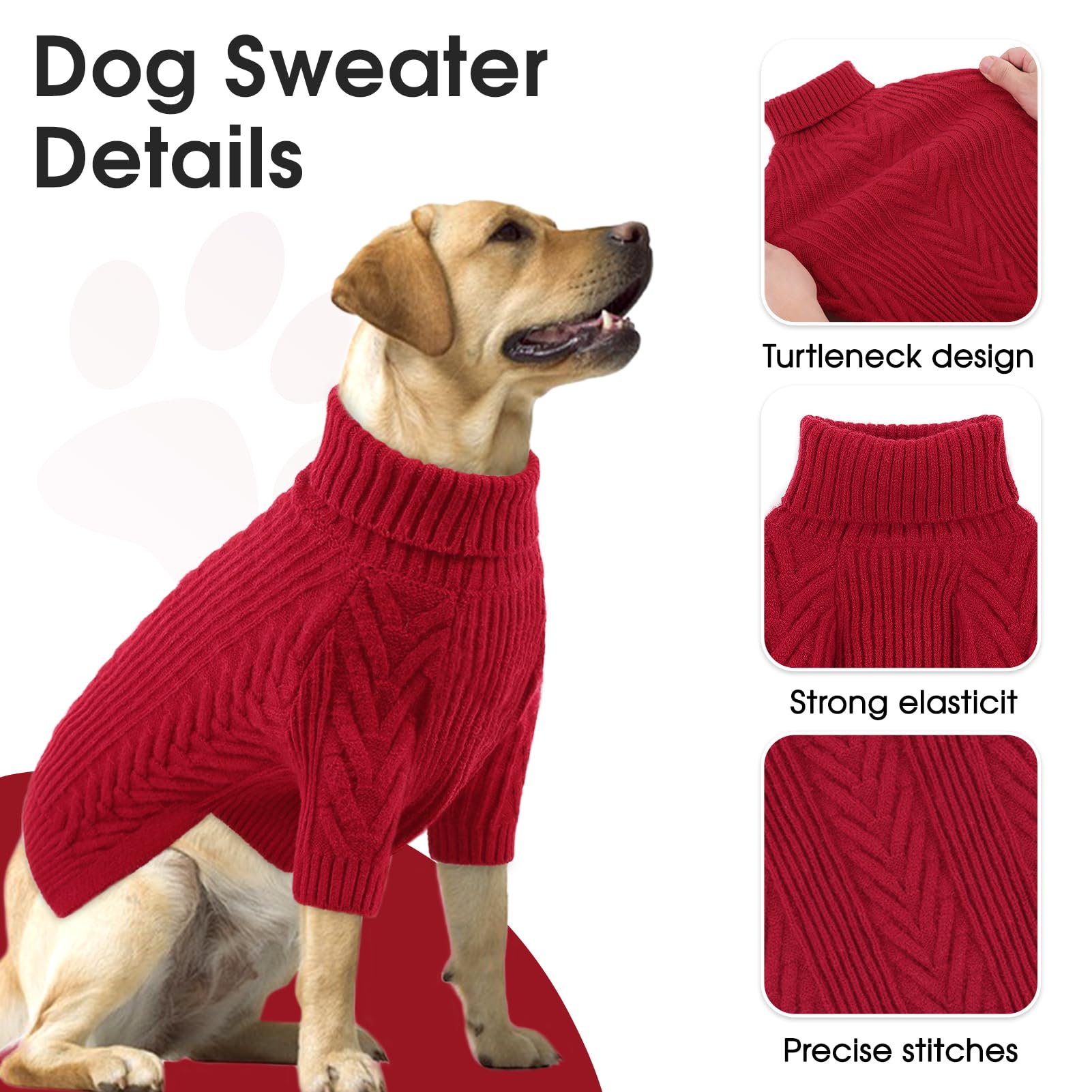 Preferhouse dog knitted sweaters for winter walks and wind protection