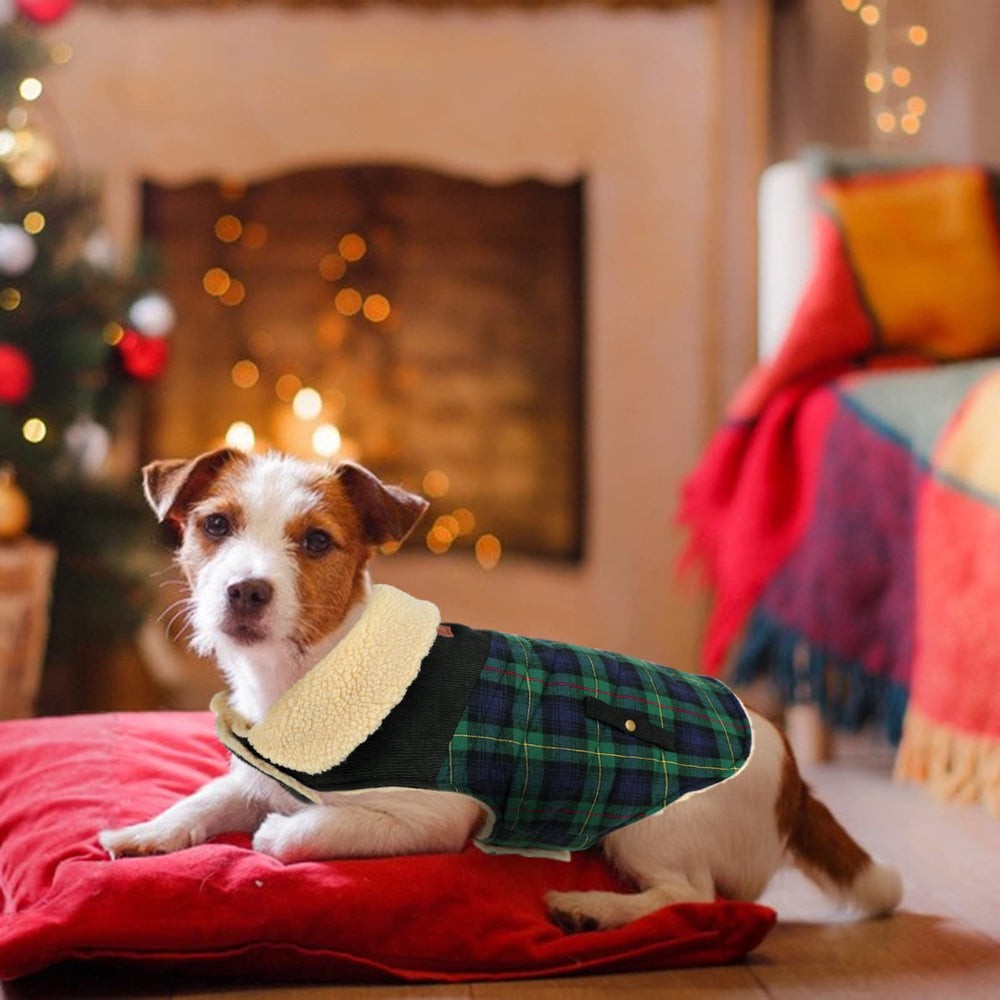 Preferhouse inner fleece dog coat green M soft warmth for chilly days