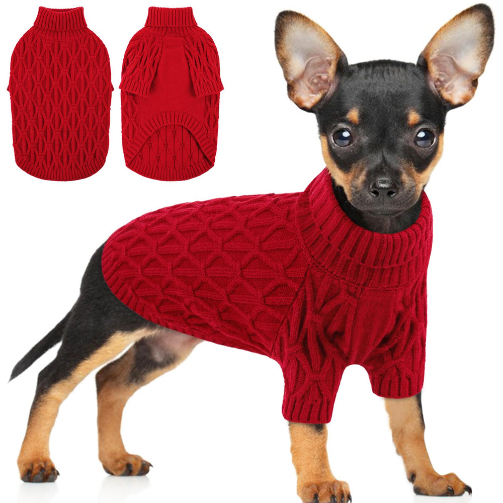 Preferhouse small dog sweater front view showing cozy warmth for chilly outdoor strolls.