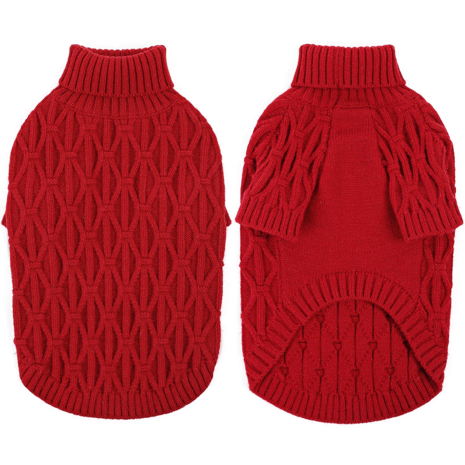 Preferhouse red small dog sweater ideal for gifts and festive photo sessions.