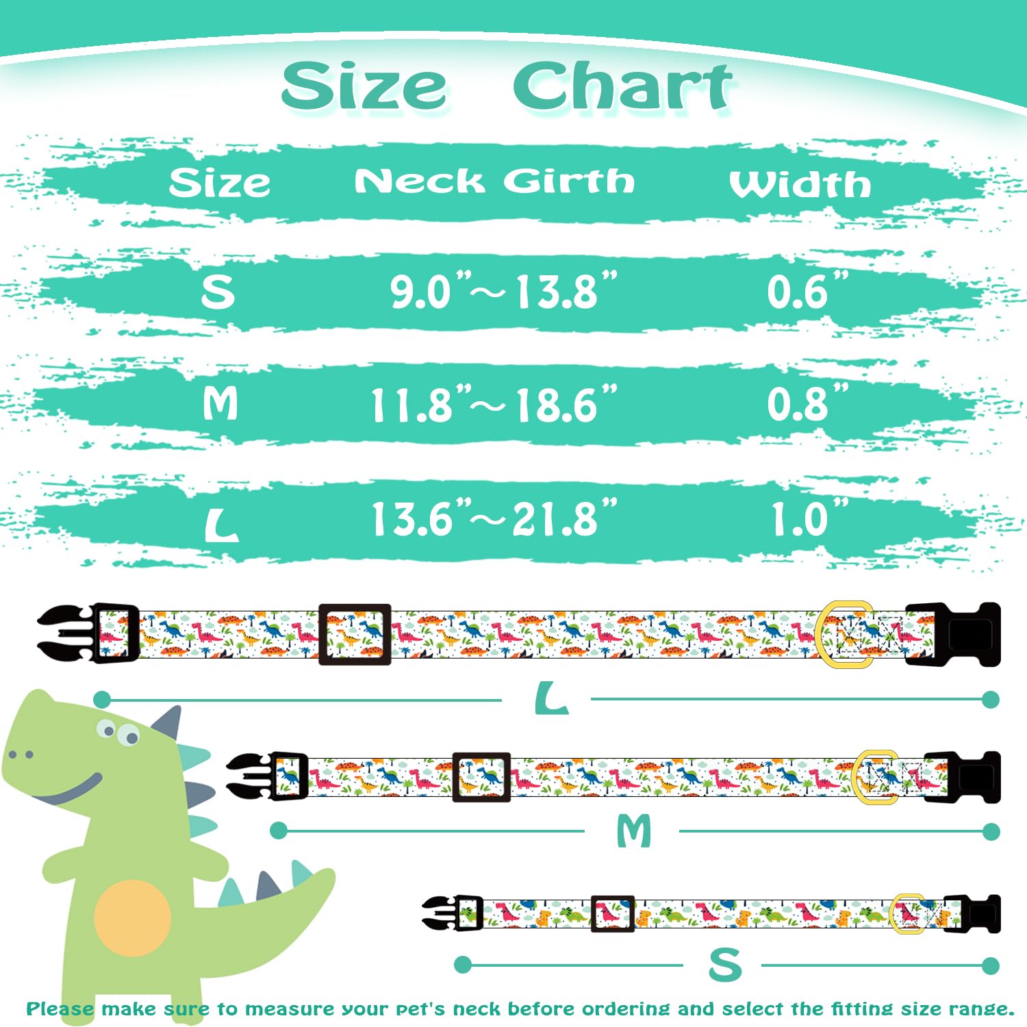 PREHAI personalized collar in bright colors for easy identification