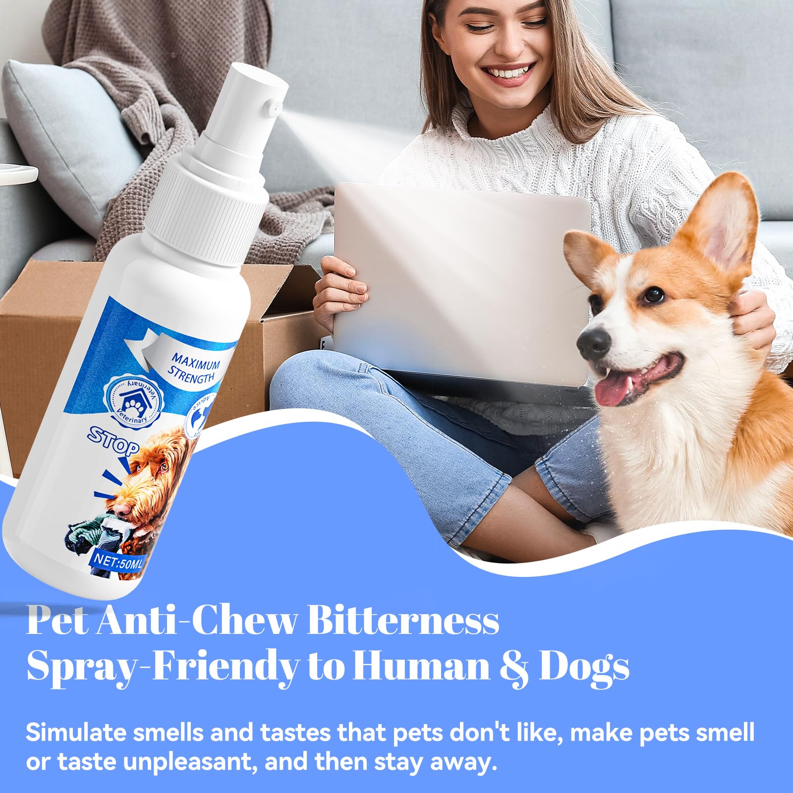 Premier Pet Bitter Apple Spray packaging – compact 50ml bottle.