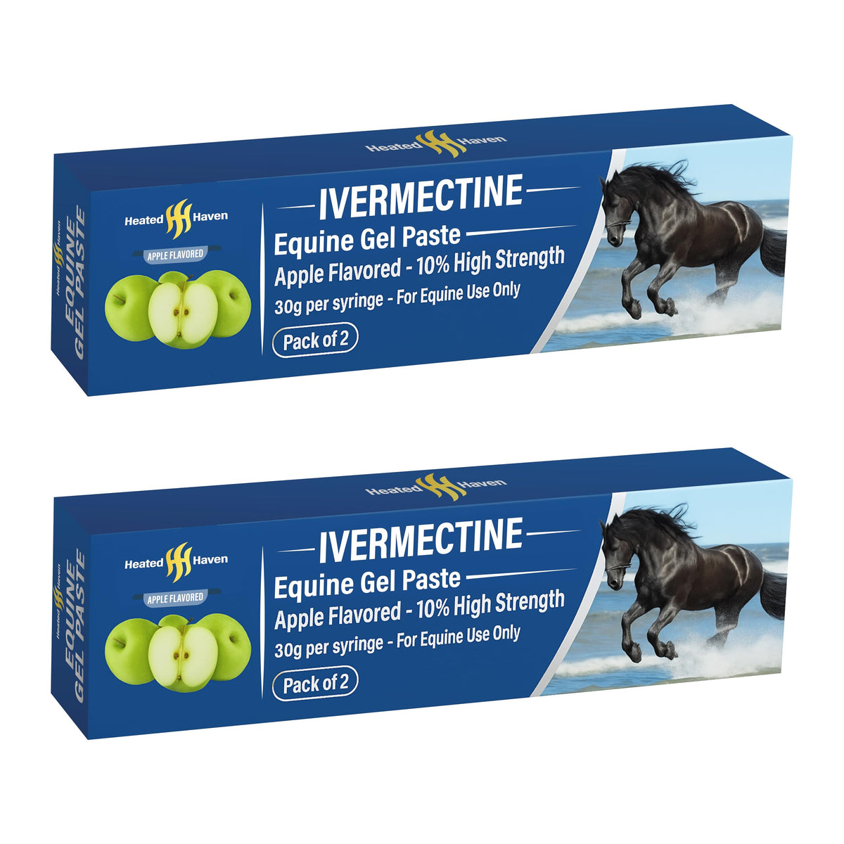 Premium Horse Paste Gel apple-flavored syringe enabling easy barn dosing and handling.