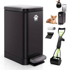 PREMJIN outdoor dog poop trash can with lid keeps yards odor-free.