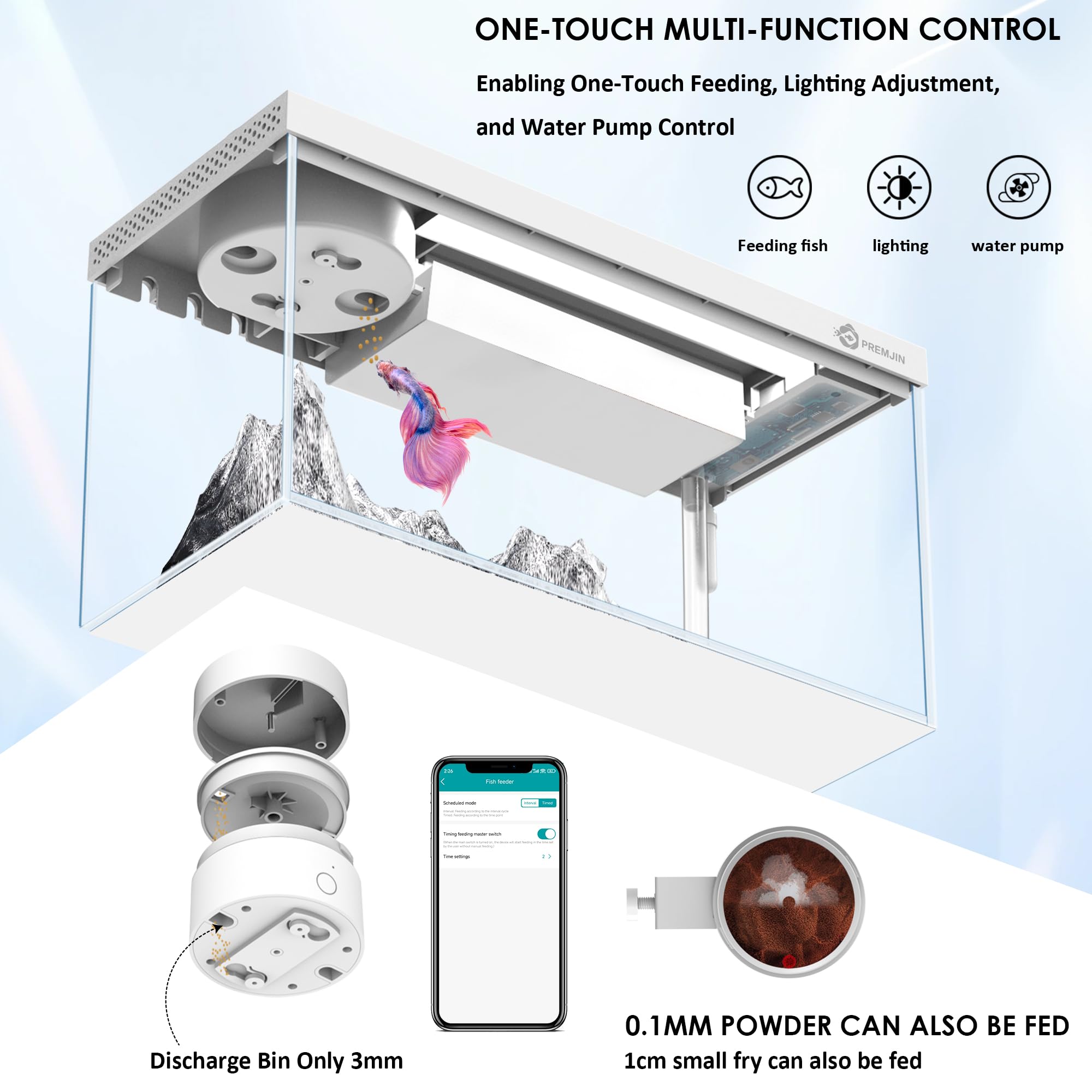 Premjin auto feeder enabling precise timed feeding for vacations