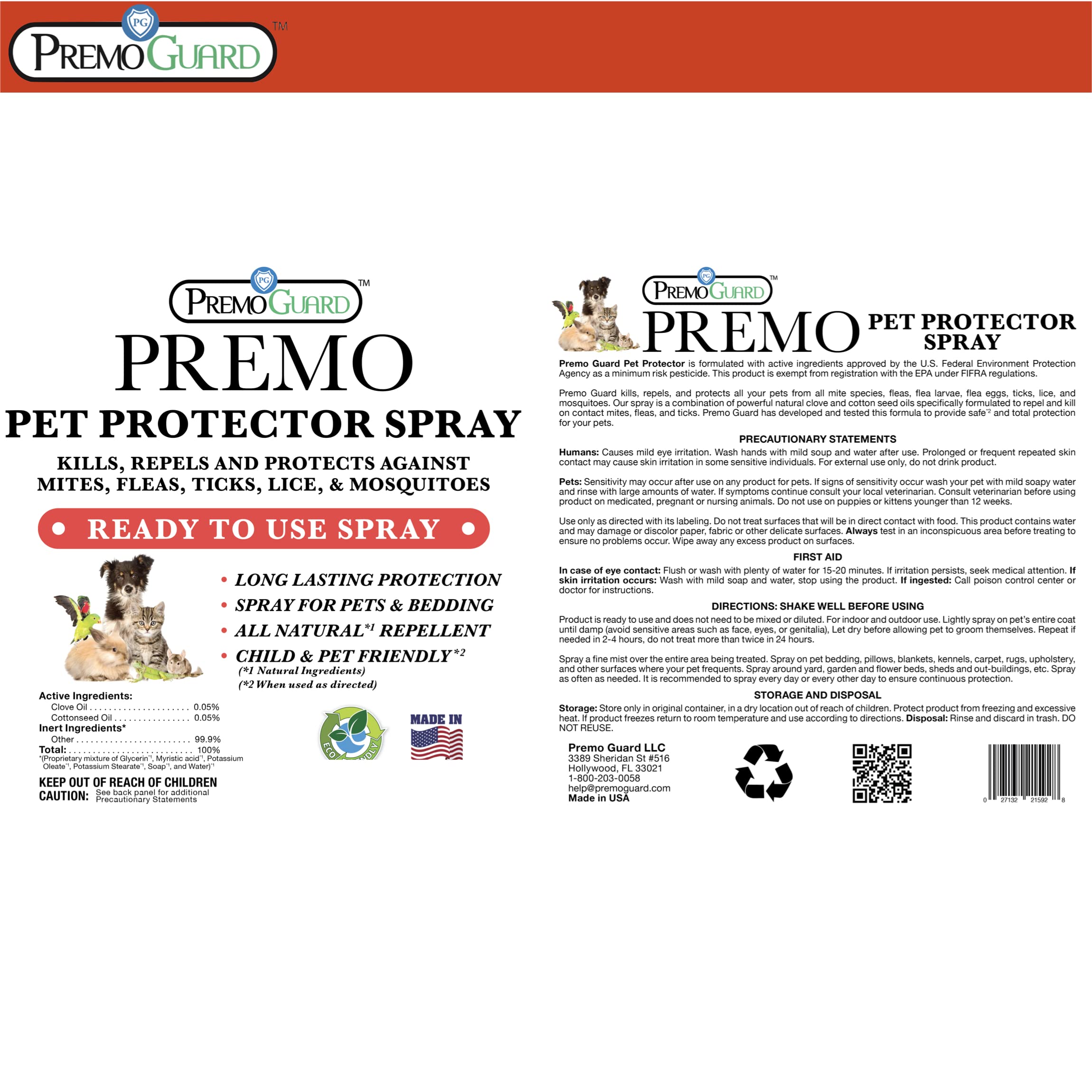 Premo Guard packaging emphasizes family-safe, third-party tested formula.
