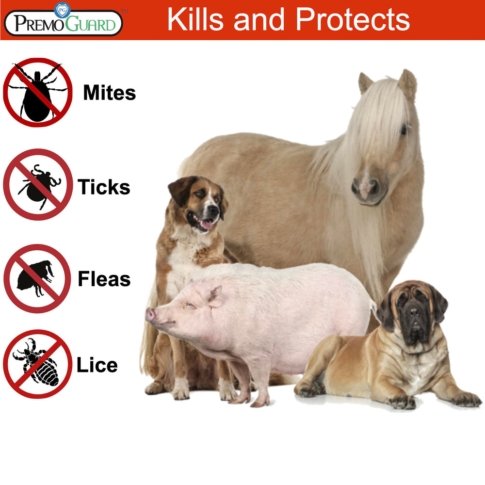 Premo Guard outdoors in yard provides pest protection for pets.