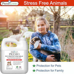 Premo Guard spray-on coat demonstrates easy application for pets.