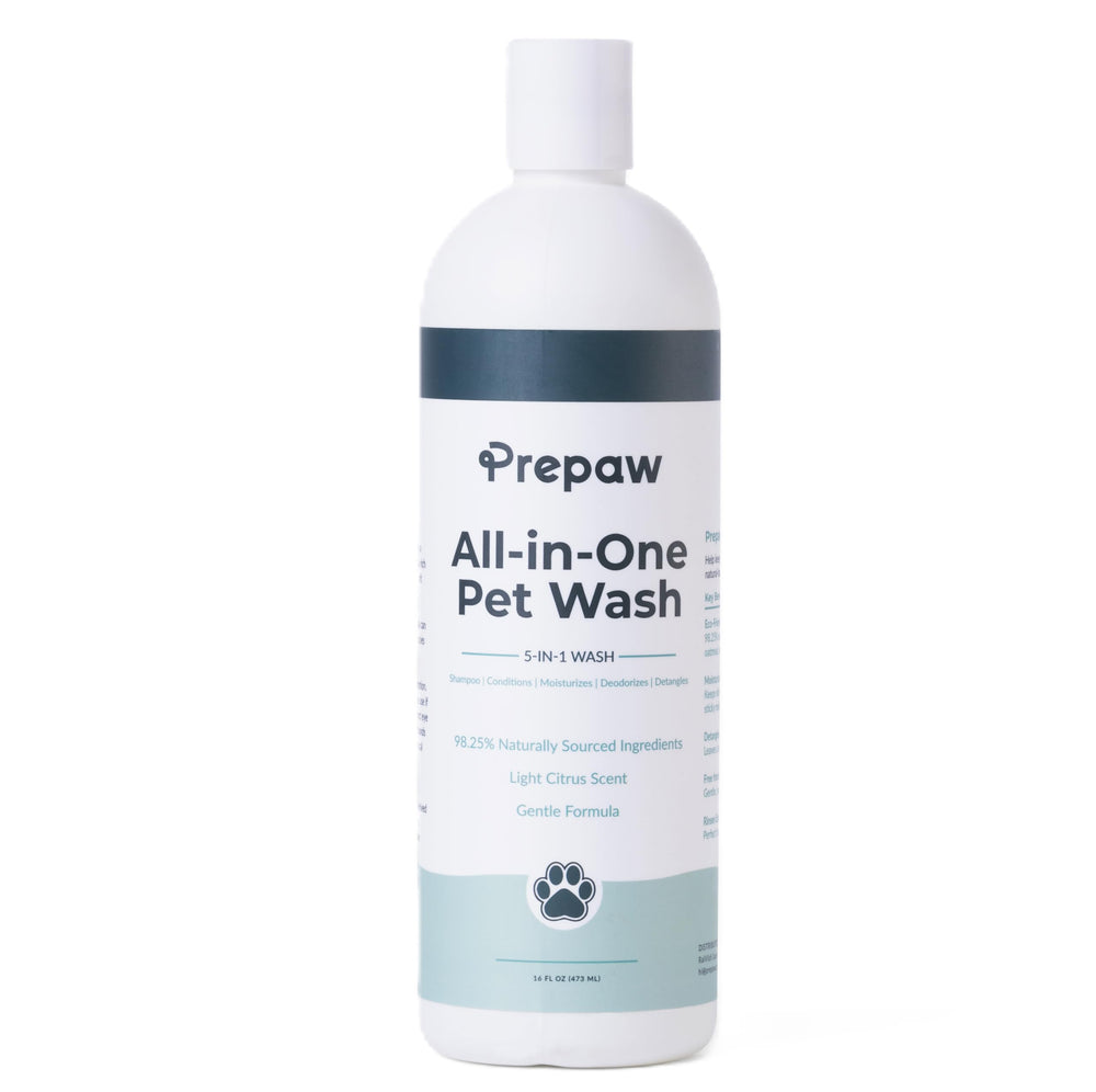PREPAW Pet Wash bottle front for quick, confident grooming.