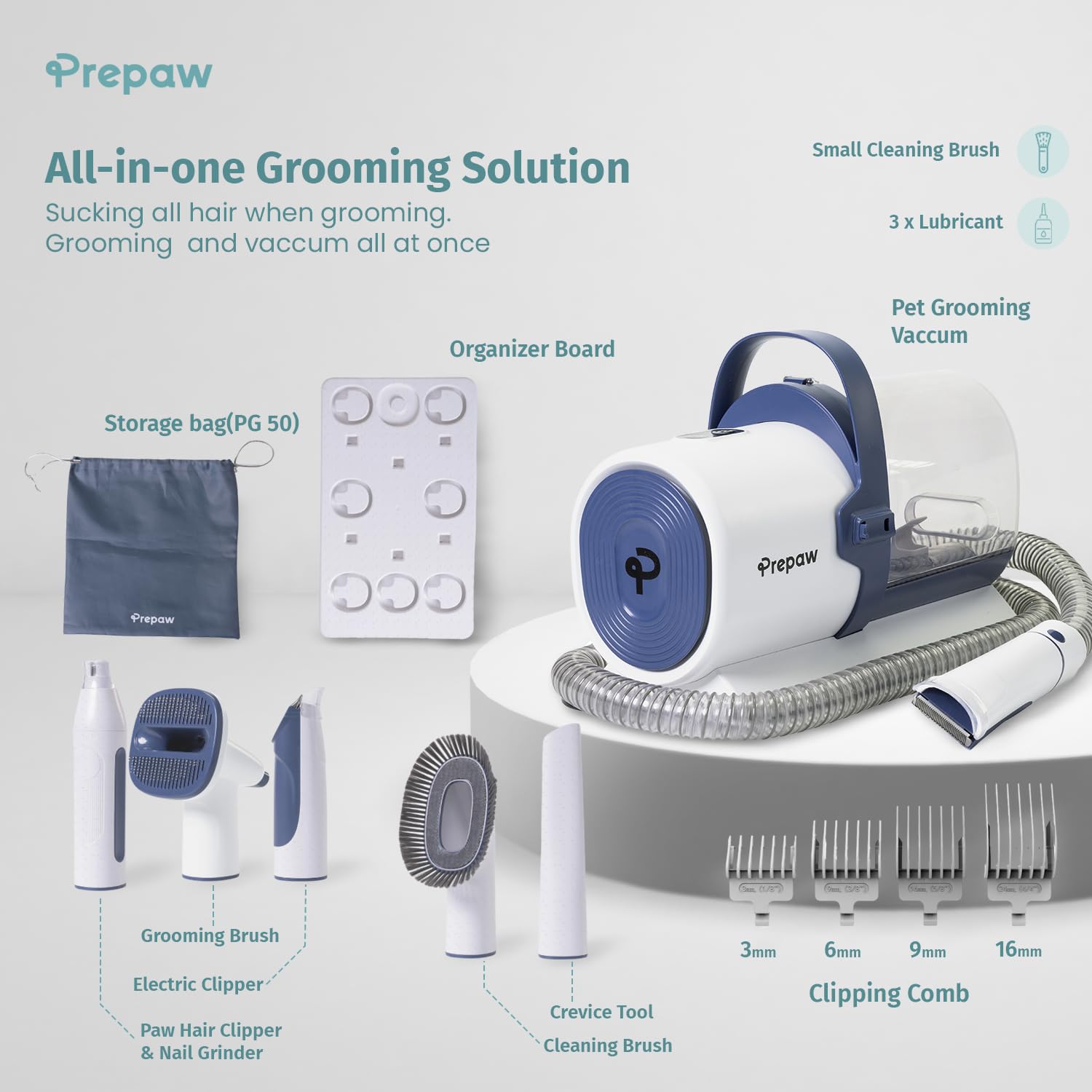Prepaw premium pet grooming kit extended hose enables easier reach during home grooming
