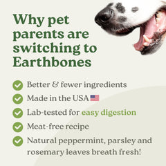 Presidio Earthbones dog mealtime image shows a calm dog enjoying a treat and reward.