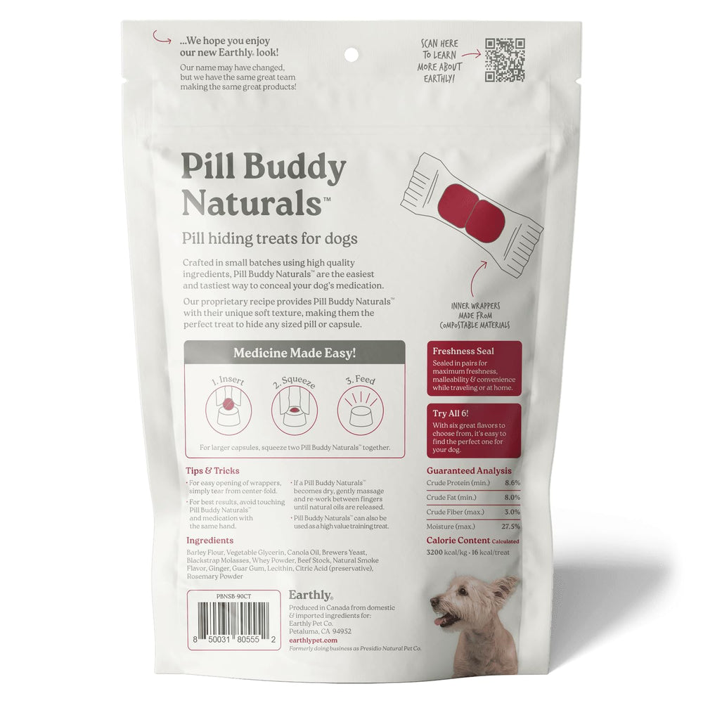 Presidio Earthly Pill Buddy 90-servings image indicates long-lasting supply for routine meds