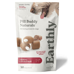 Presidio Earthly Pill Buddy Beef packaging highlights easy pill concealment for dogs.