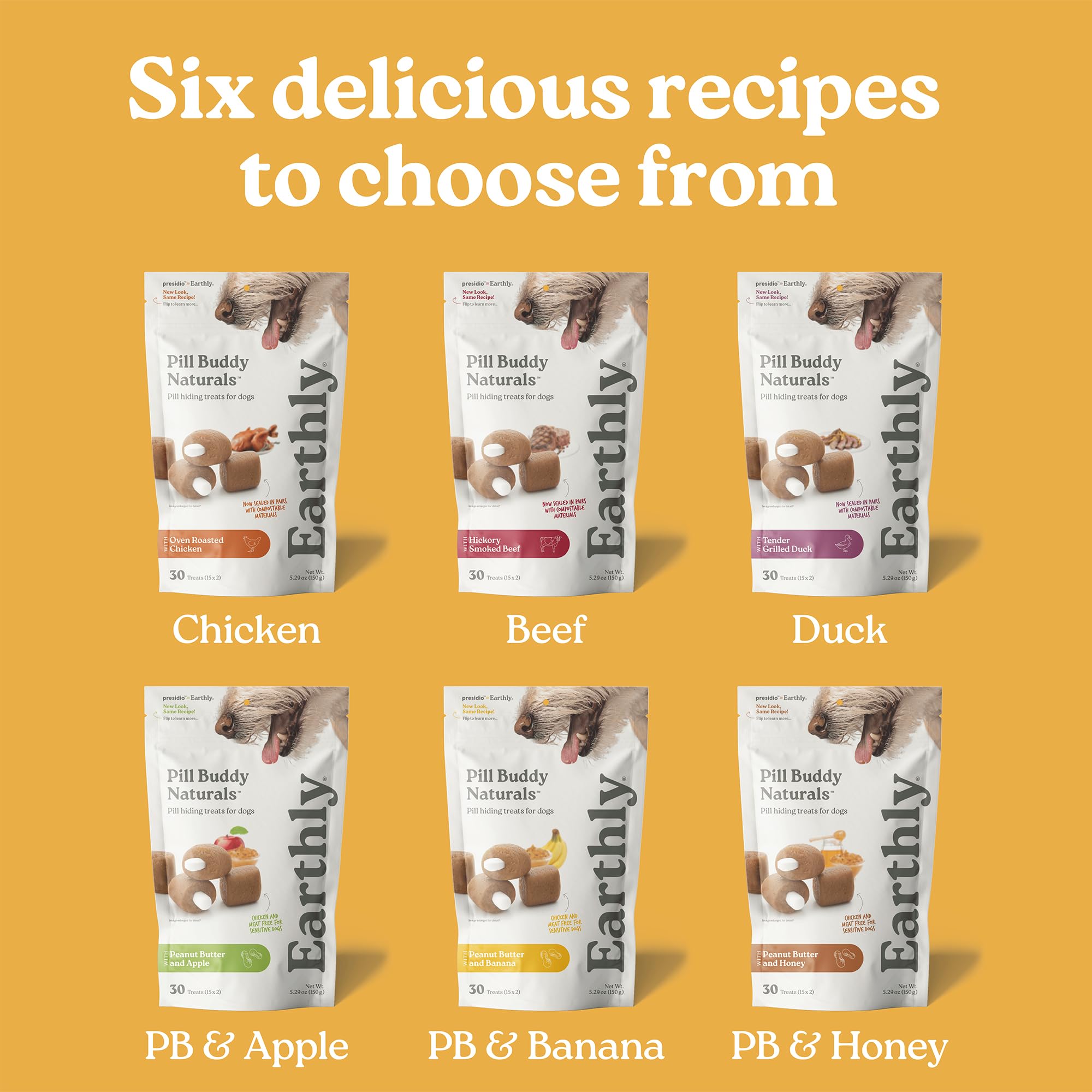 Presidio Earthly Pill Buddy Naturals ingredients focus shows allergy-friendly, corn-wheat-soy-free formula.