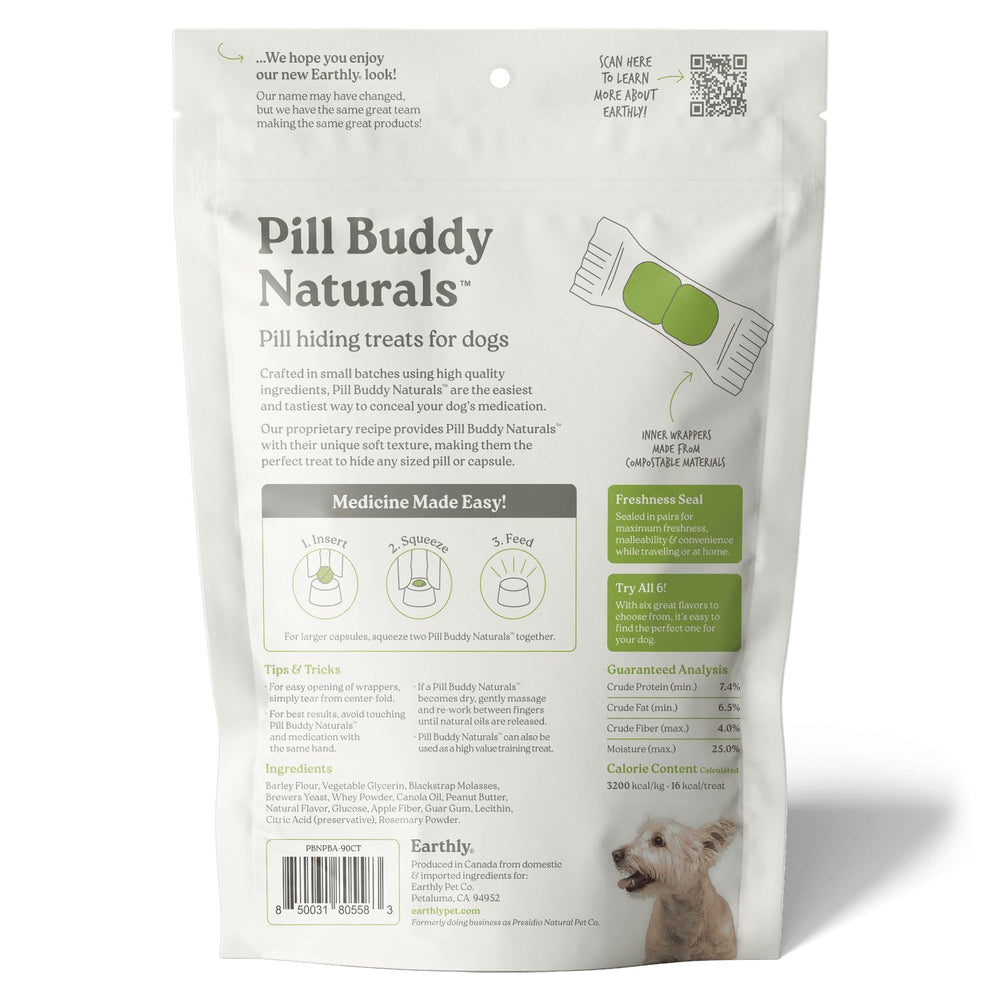 Presidio Pill Buddy Naturals apple flavor enhances palatability.