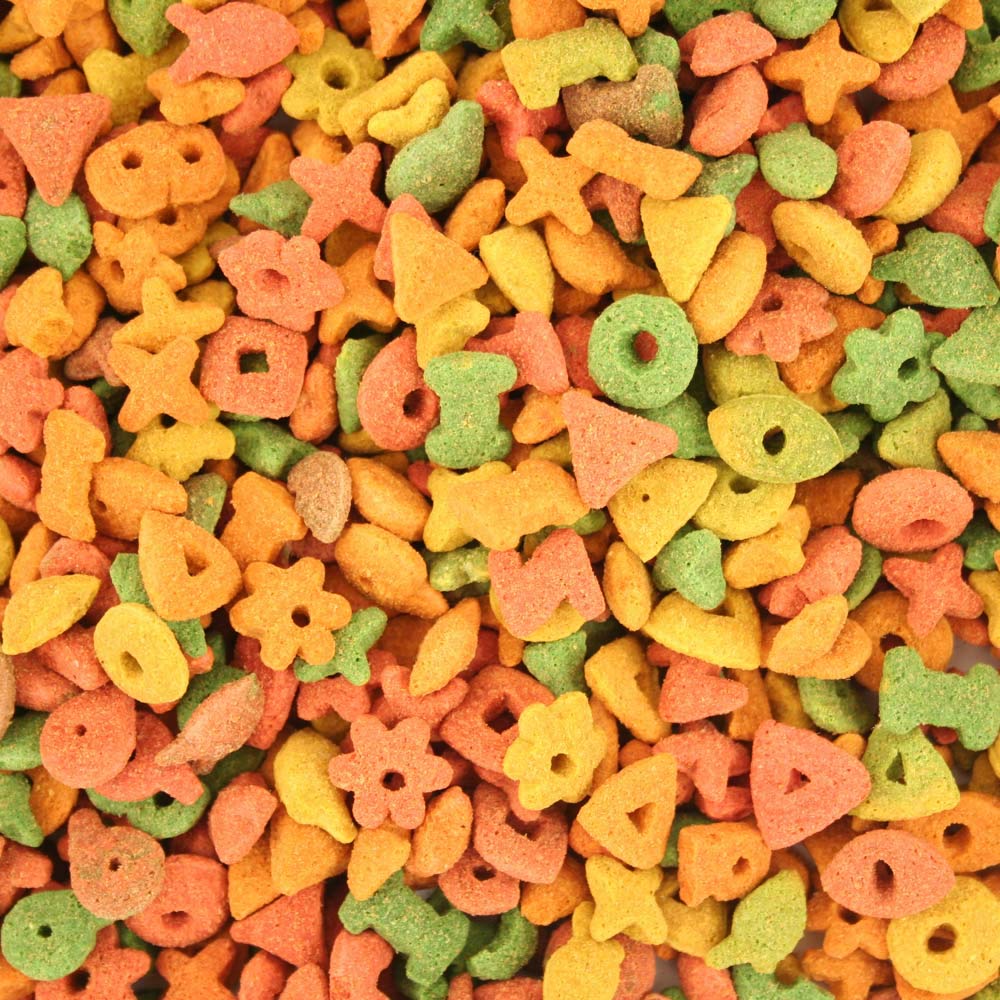 Pretty Bird African Bird Food serving shot highlighting medium morsels for Conures' digestion.