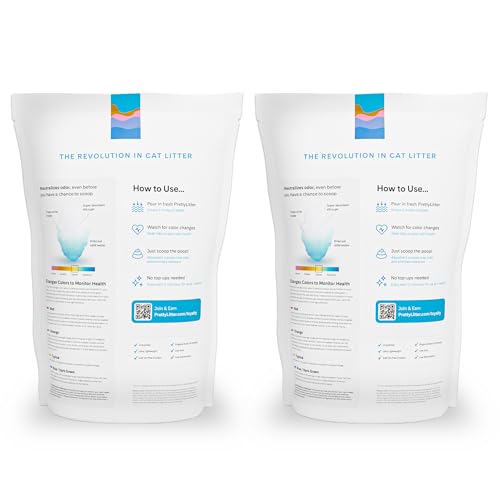 PrettyLitter 6 lb bag in a multi-pack for space-saving storage