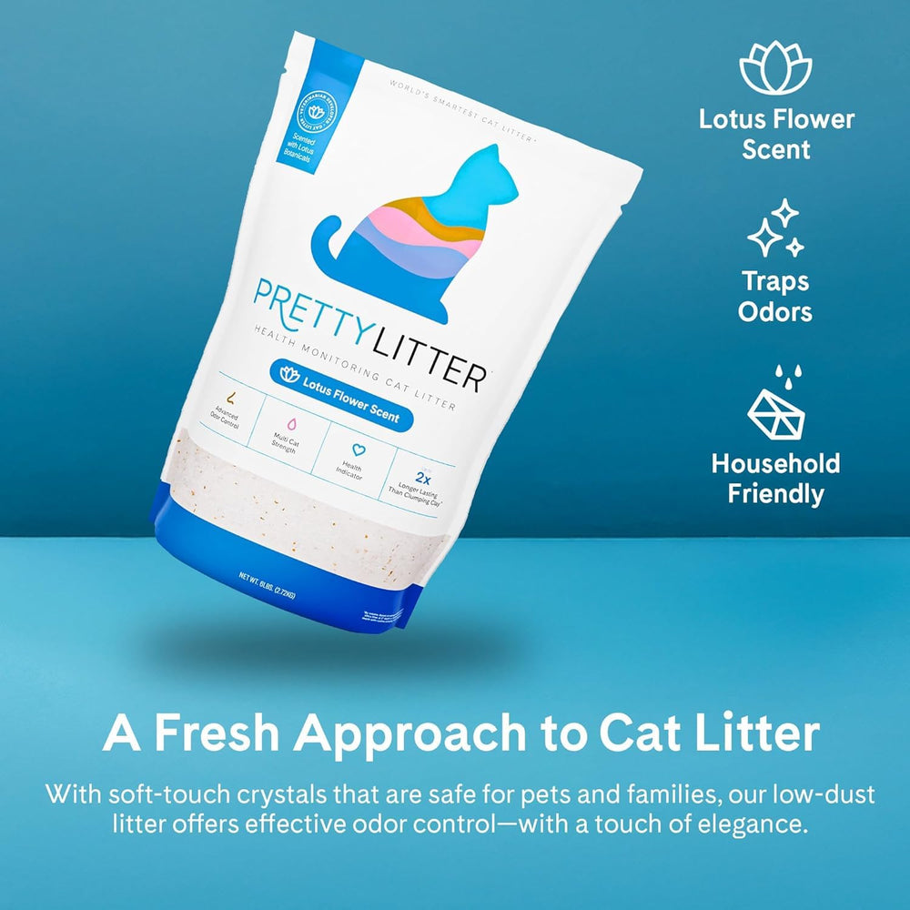 PrettyLitter veterinarian-developed-safe image communicates trusted formulation for cats and kittens.