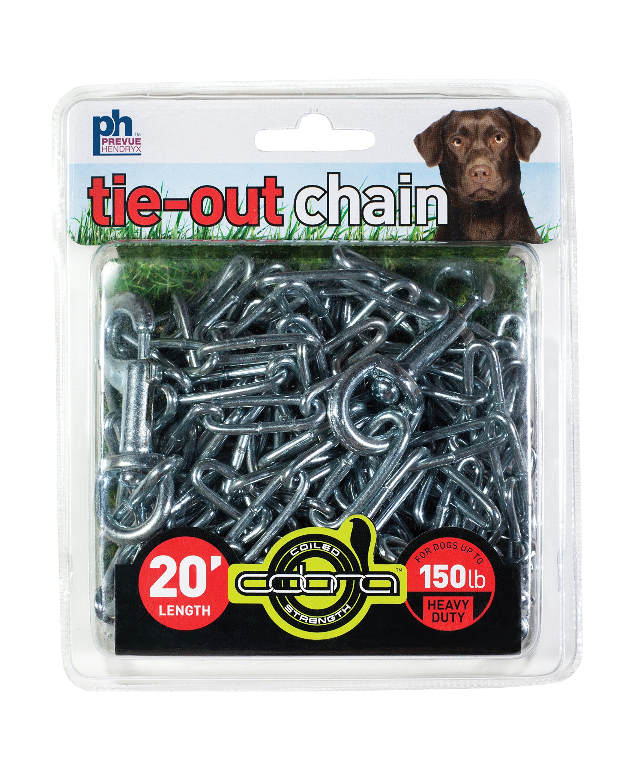Prevue Pet Products 2117 heavy-duty tie-out chain front view, showing rugged outdoor durability