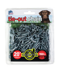 Prevue Pet Products 2117 heavy-duty tie-out chain front view, showing rugged outdoor durability