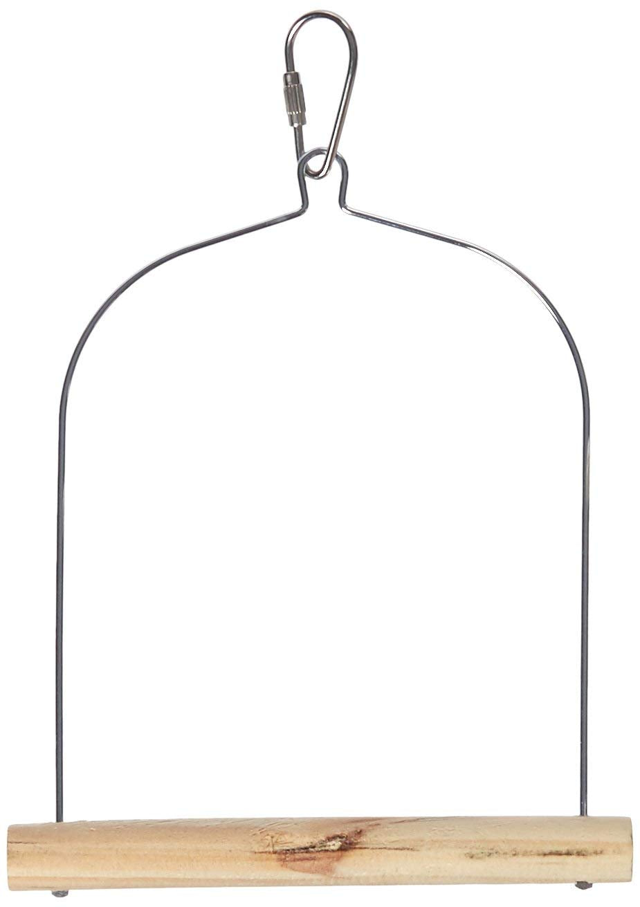 Prevue Birdie Basics Birch/Wire Swing front view; promotes bird exercise and resting perch.