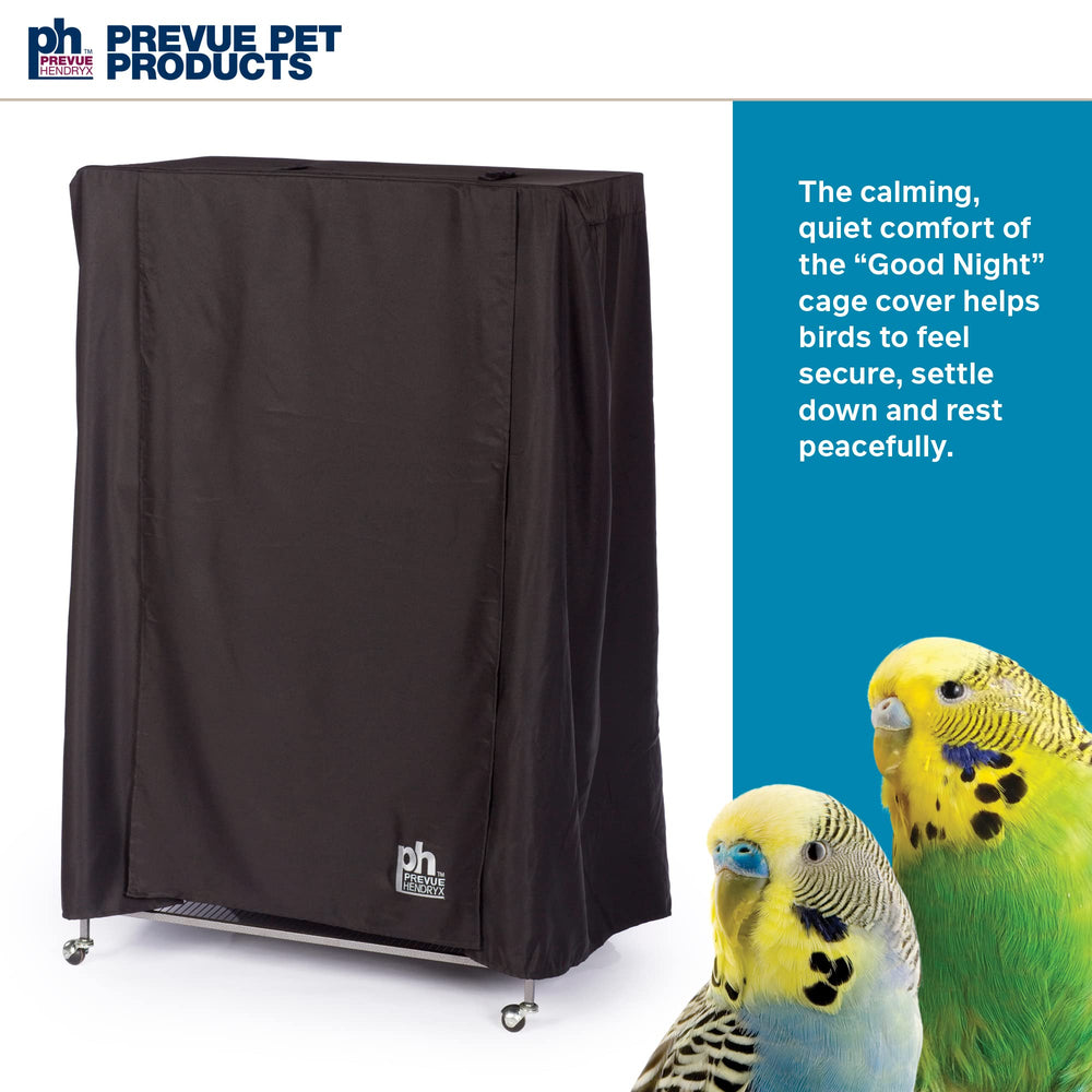 Prevue Hendryx Good Night Bird Cage Cover over cage delivers distraction-free nighttime rest.