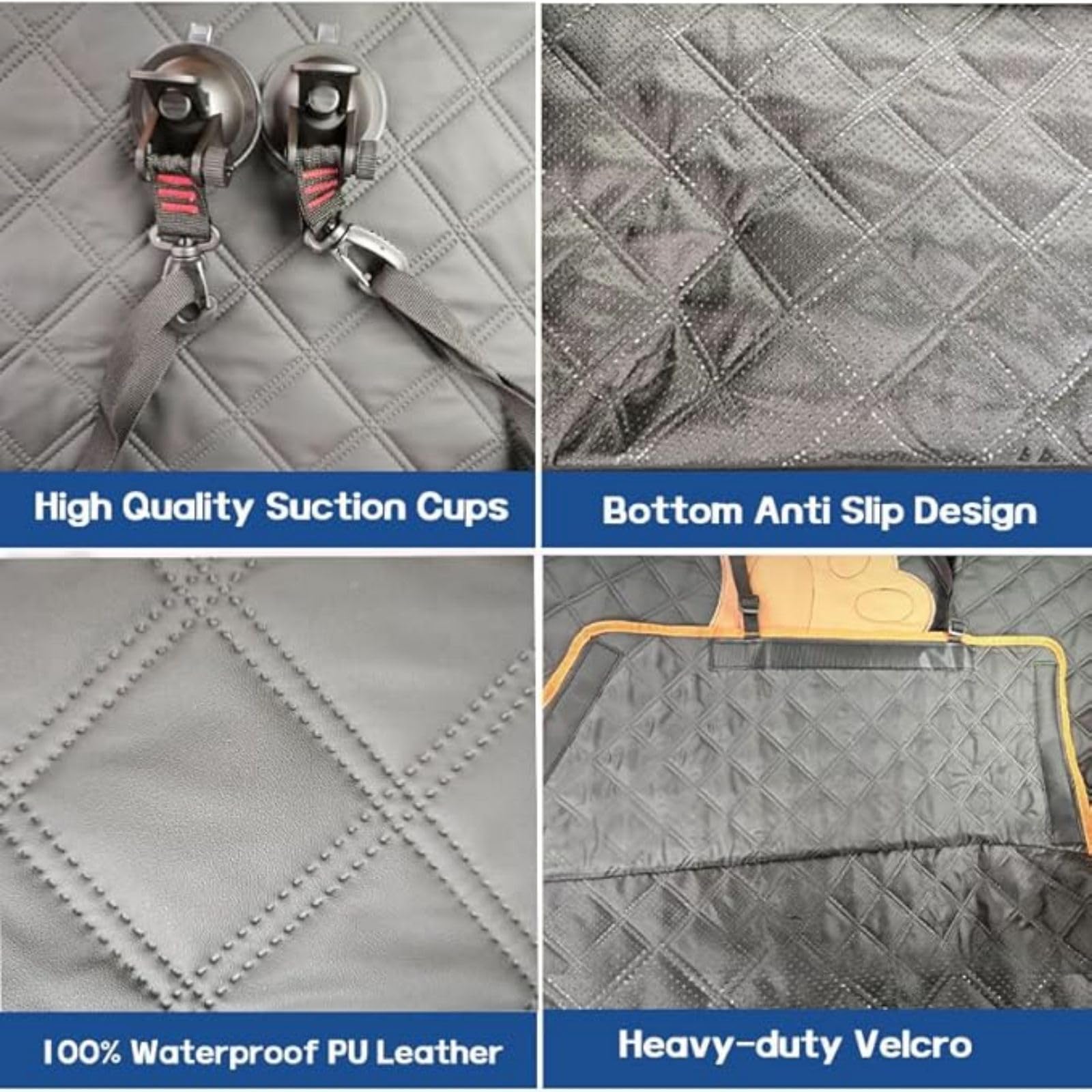 PREWERK Dog Cargo Liner anti-slip backing keeps pets steady on bumpy rides