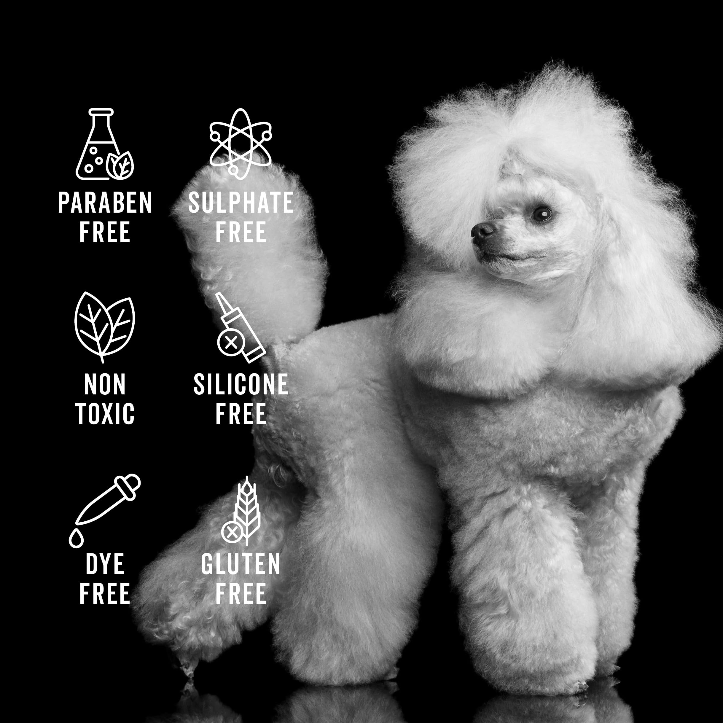 PRIDE AND GROOM box set packaging highlights luxurious dog coat care.