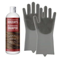PRIDE AND GROOM DogDays Scrub Kit shampoo bottle with natural ingredients for gentle cleansing.