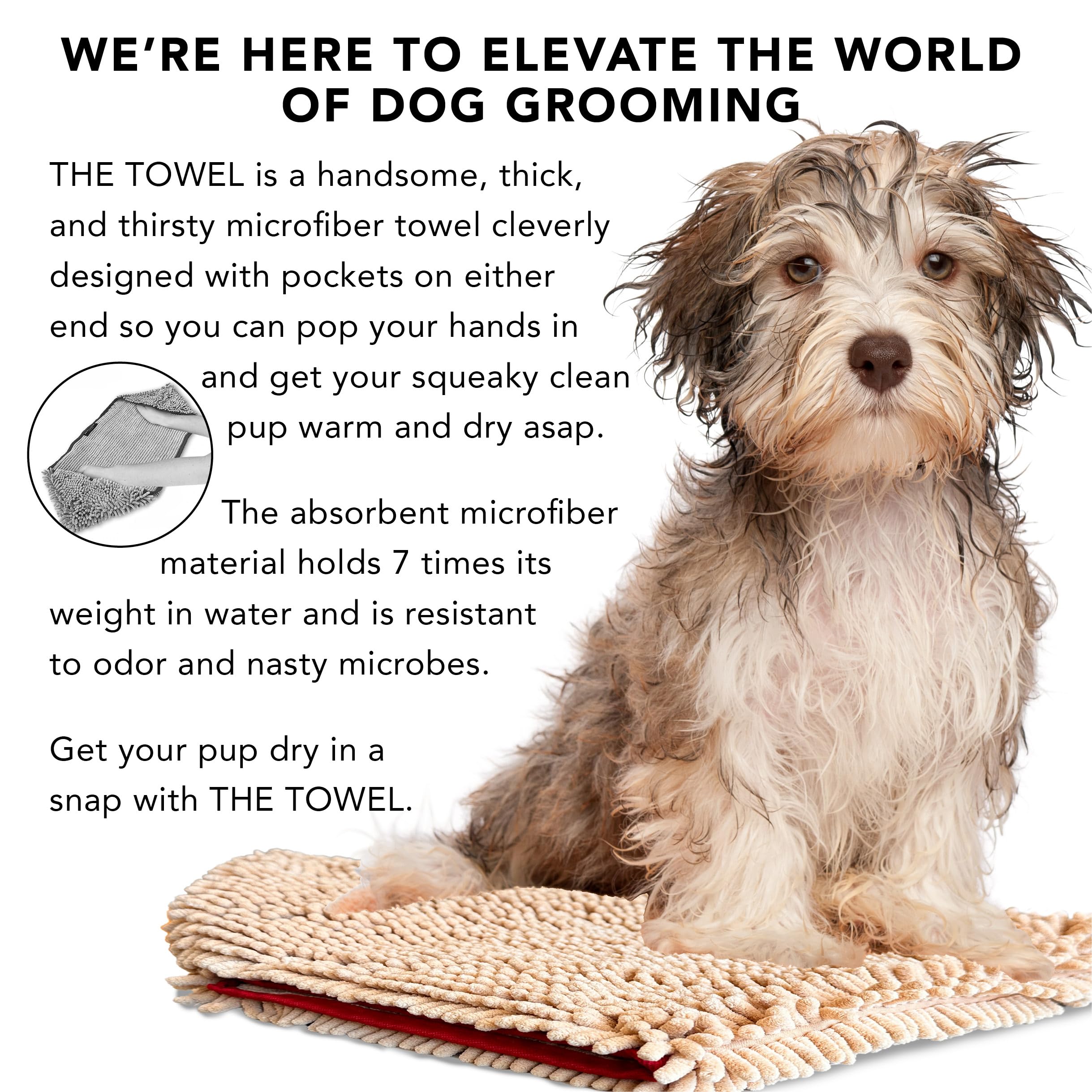 PRIDE AND GROOM The Towel demonstrates seven times water absorption for efficient drying.
