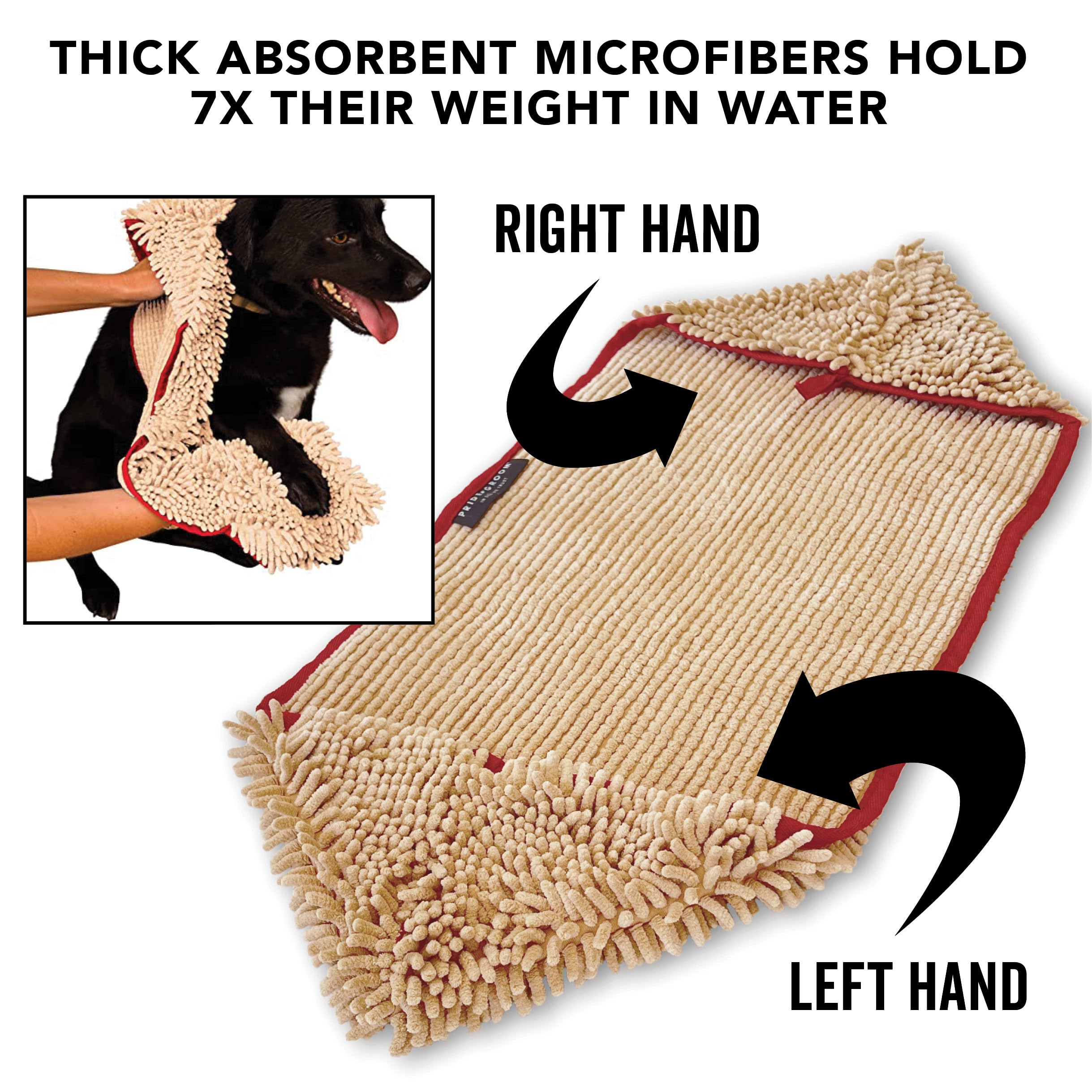 PRIDE AND GROOM The Towel with dual hand pockets for secure grip during bath time.