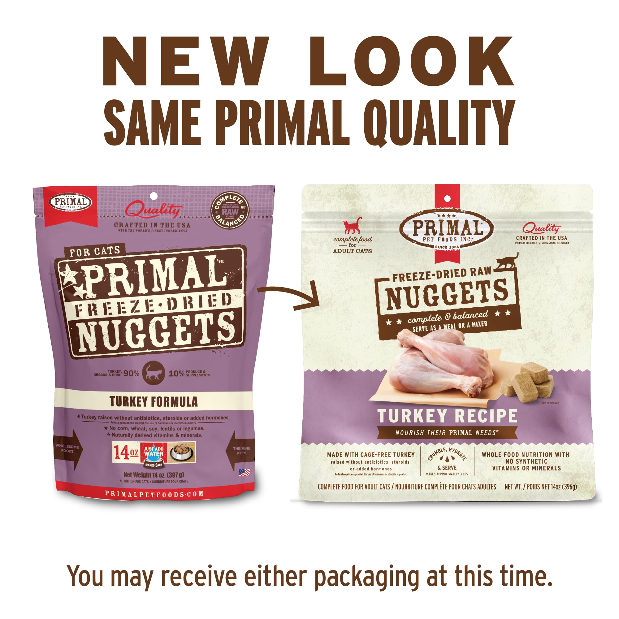 Primal Freeze Dried Raw Turkey Nuggets in a bowl, showing meal or topper use.