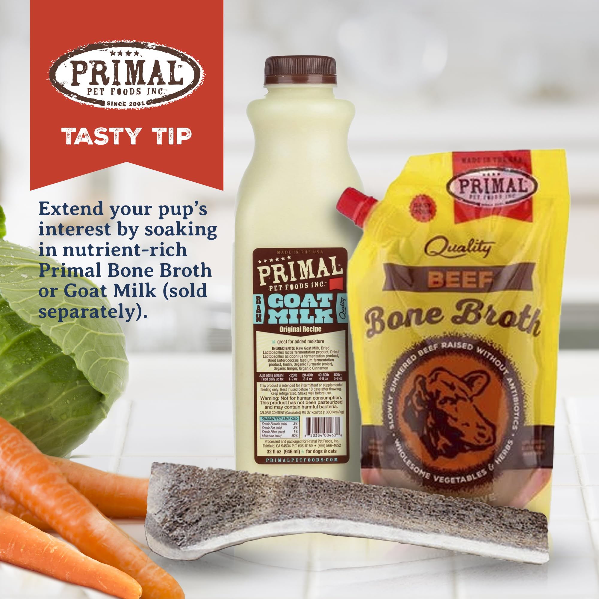 Primal Pet Foods bone marrow flavor supports satisfying chew sessions.