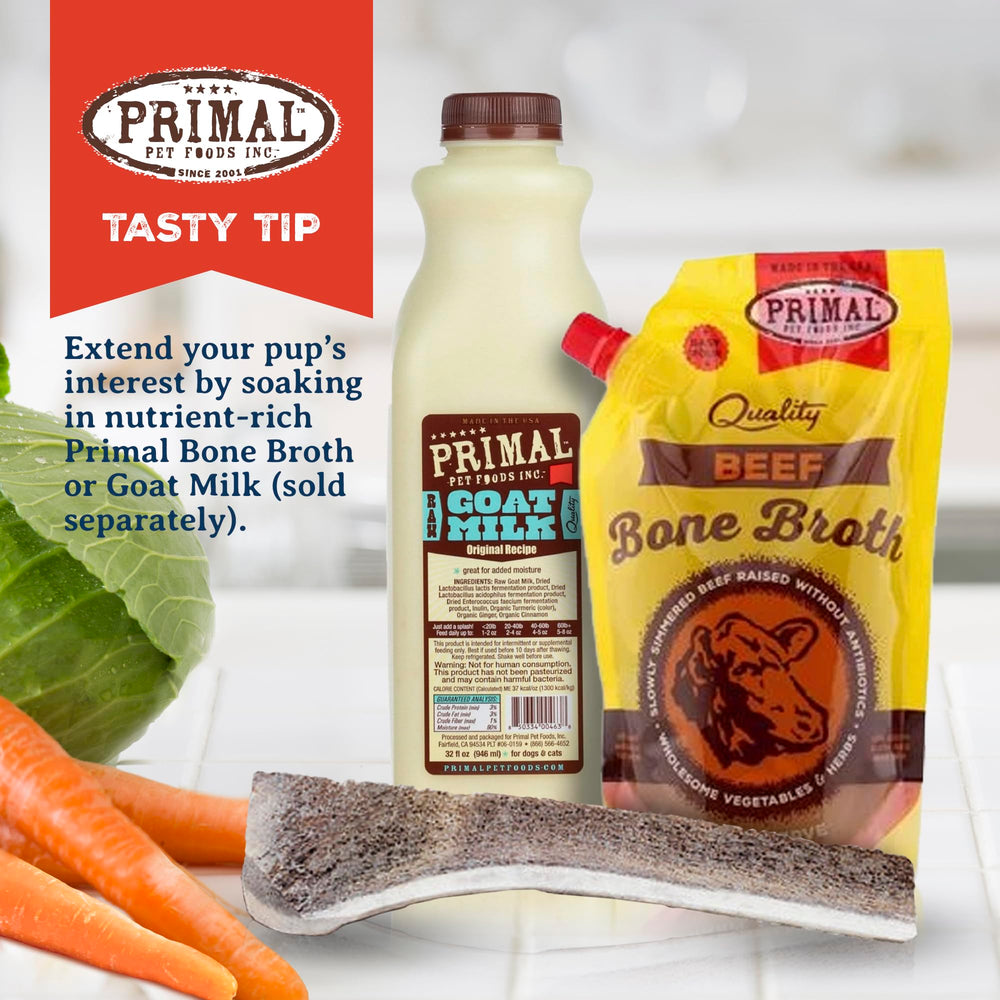 Primal Pet Foods bone marrow flavor supports satisfying chew sessions.