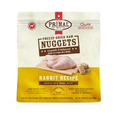 Primal Pet Foods freeze-dried rabbit nuggets pack for complete meal option
