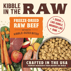 Primal Pet Foods Kibble in The Raw pour-into-bowl scene highlights convenience.