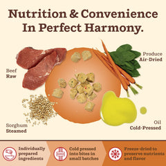 Primal Pet Foods Kibble in The Raw raw-protein closeup emphasizes nutrient-dense bites.
