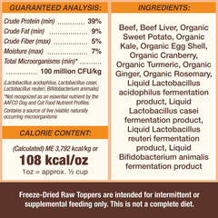 Primal Pet Foods Meal Mixers Probiotics-illustration highlights probiotic benefits for gut support.