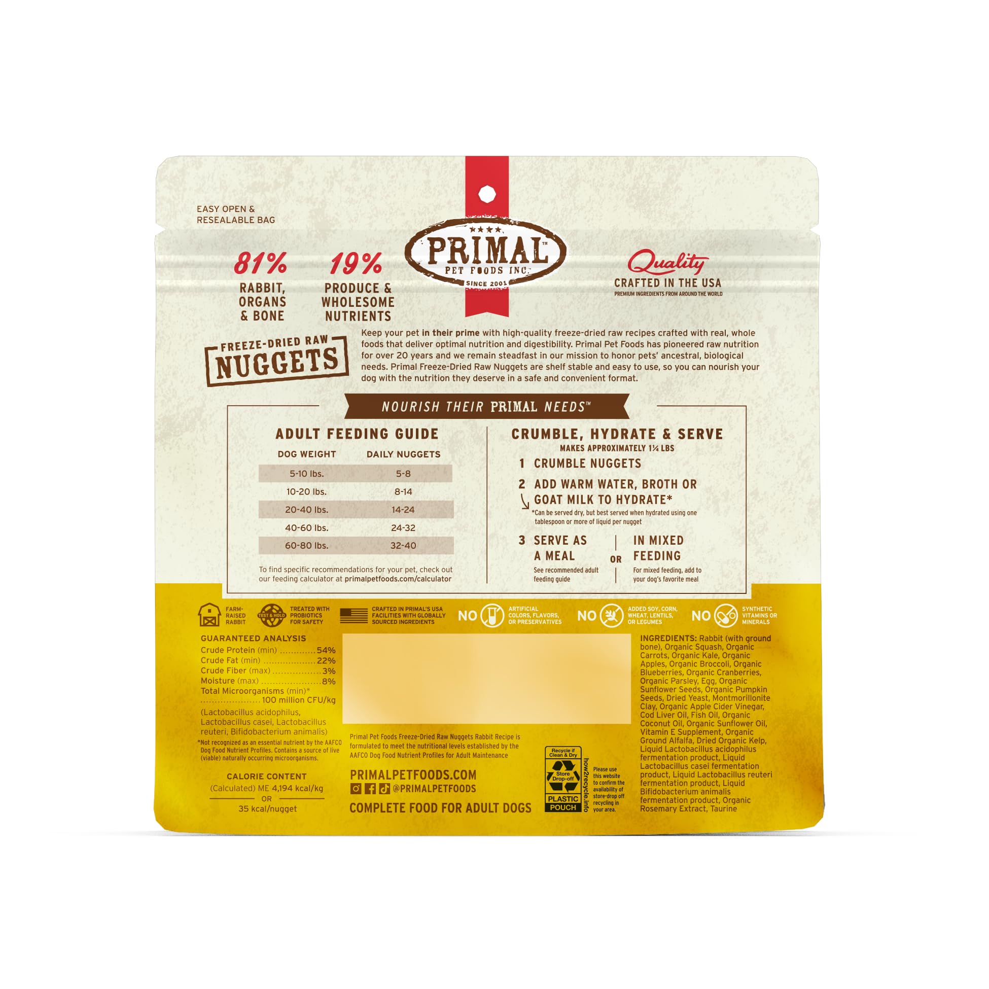 Primal Pet Foods no artificial flavors or preservatives—clean ingredients.