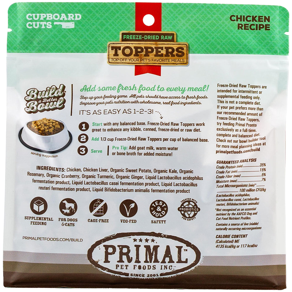 Primal Pet Foods rehydration-ready topper works with goat milk or bone broth