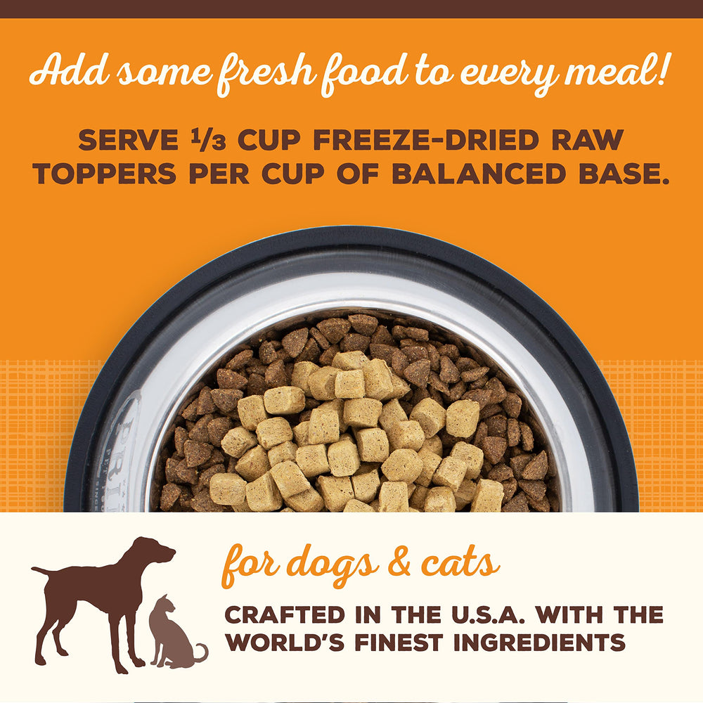 Primal Pet Foods shelf-stable toppers, ready-to-serve convenience.