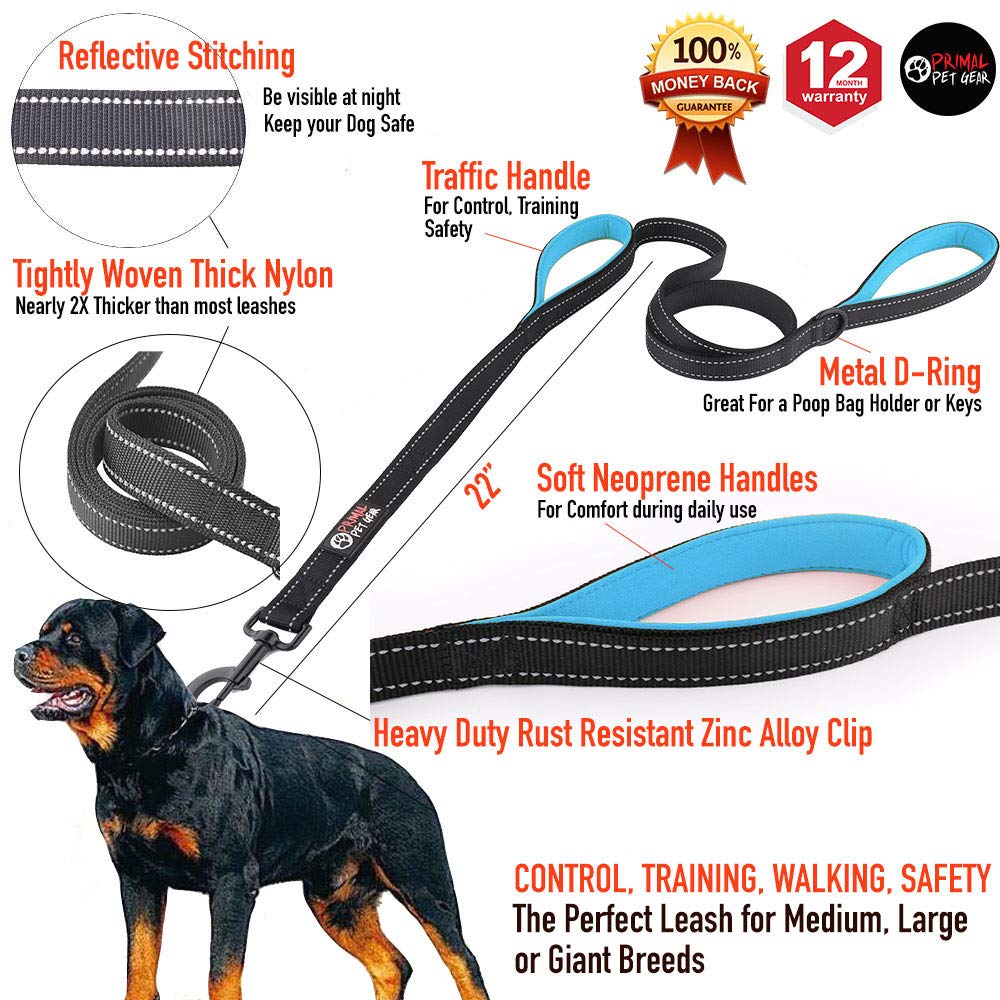 Primal Pet Gear manijas neopreno correa ofrece agarre cómodo en caminatas.