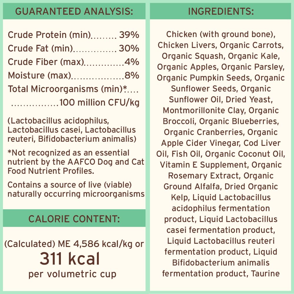 Primal Pronto Mini Nuggets Chicken ingredients label — cage-free chicken and clean ingredients