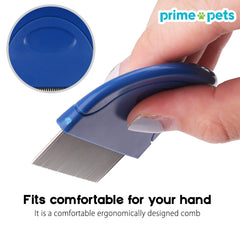 Prime Pets comb used on dogs of multiple breeds for safe detangling.