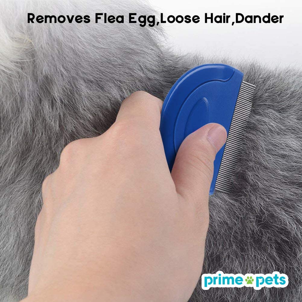 Prime Pets comb with stainless steel teeth glides through fur for smooth detangling.