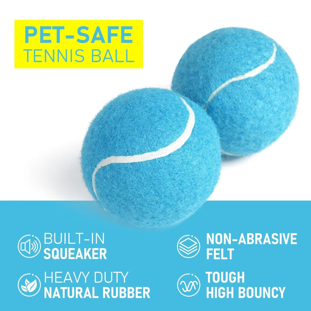 Prime Pets 2.5-inch close-up squeaker ball highlighting safe enclosed squeaker and durable rubber