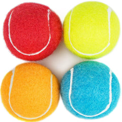 Prime Pets dog tennis balls blue 2-inch pack for fetch and outdoor play.